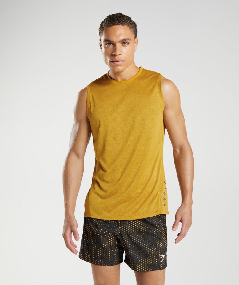 Men\'s Gymshark Sport Tanks Yellow | CA A65N7D